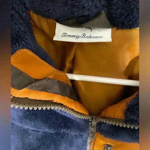 Tommy Bahama Blue and Orange Fleece Zip Up Mock Neck Jacket Boys Size 10 - Picture 5 of 10
